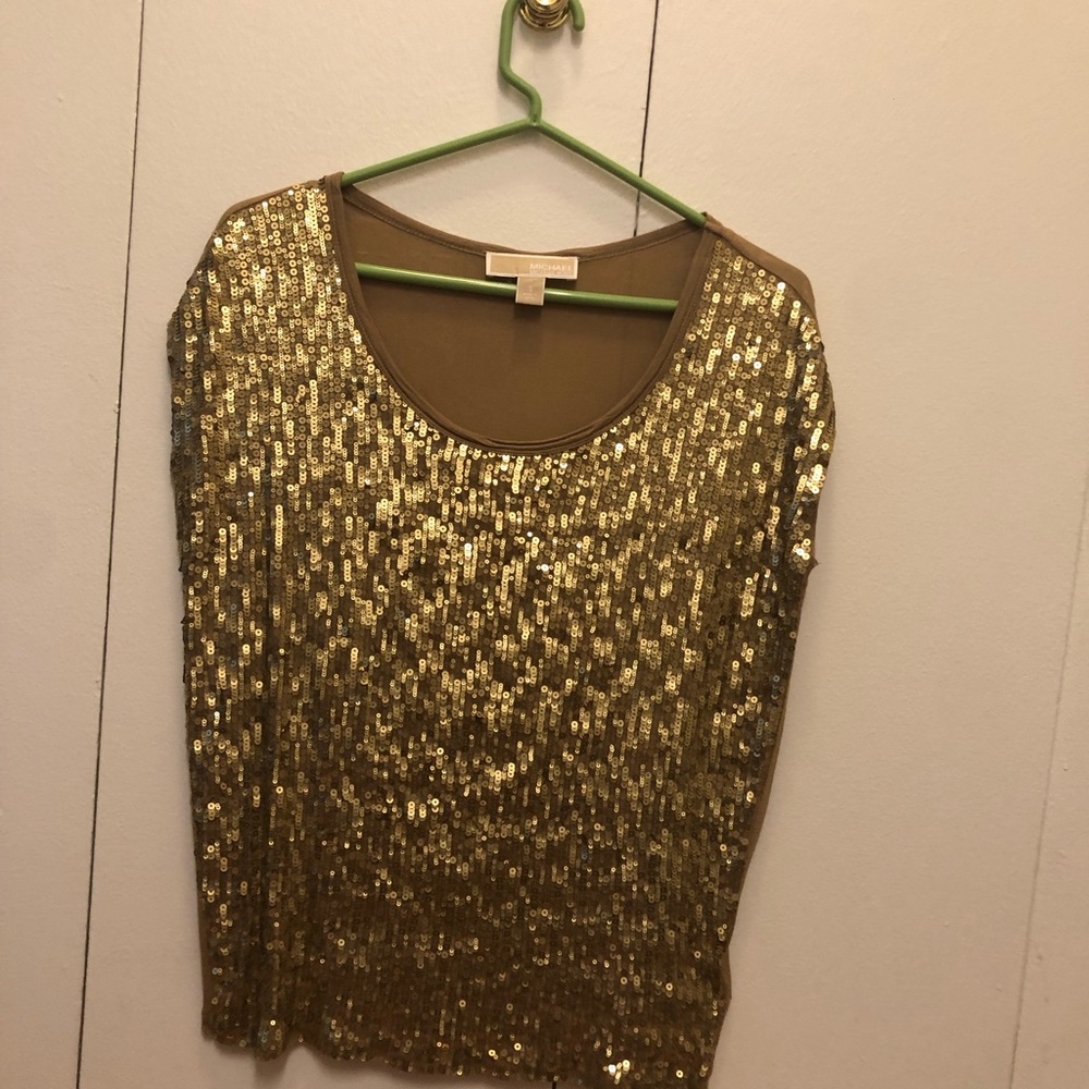 Michael Michael Kors gold sequined top
